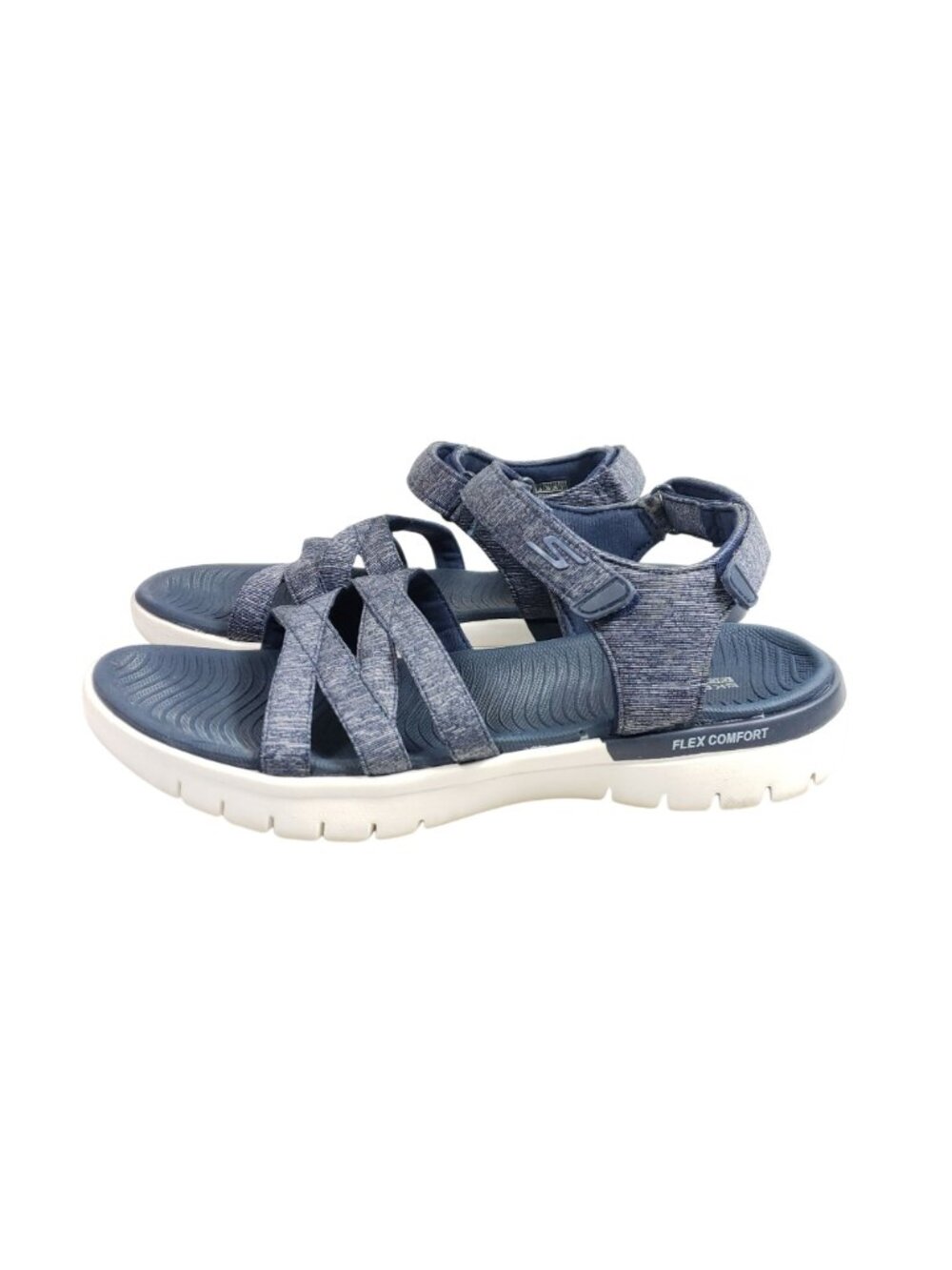 Skechers Flex Comfort Womens Size 8 Navy Blue Sandals Open Toe - Picture 5 of 9